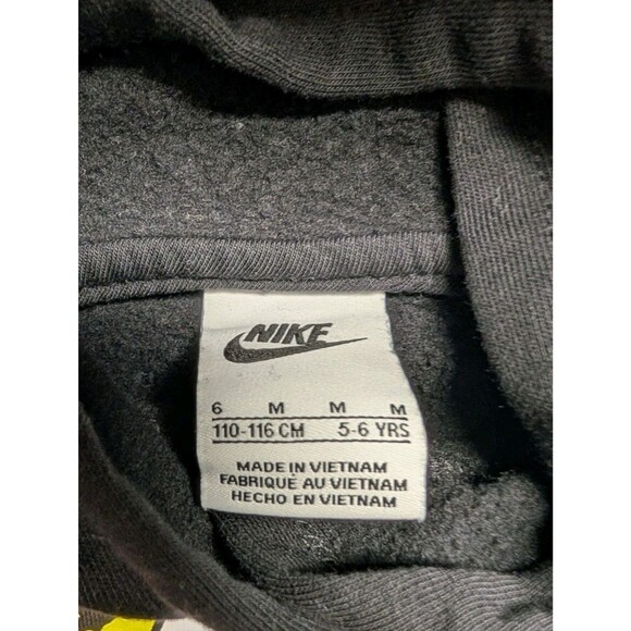 Nike Long Sleeve Fleece Graphic Hoodie Black Green Size 5-6 Years Old - Picture 5 of 6